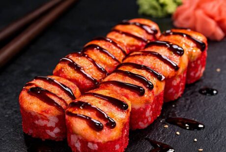 Запечена каліфорнія з тигровою креветкою